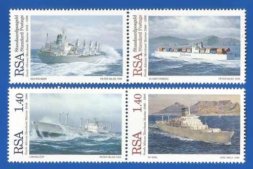 1996-RSA-MNH-SACC 967-970-Horizontal pair-50th Anniversary of S.A. Merchant Marine.