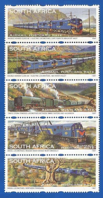 1997-RSA-MNH- Blue Train-SACC1051-1055-Stamps