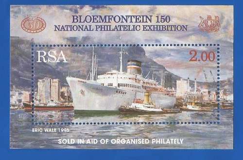 1996-RSA-MNH-SACC 979-M/S-Bloemfontein 150 National Philatelic Exhibition.