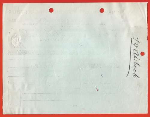 1938-31 October- Barclays Bank Cheque-The National Bank South Africa Limited