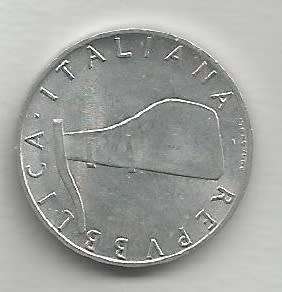 1954-5 Lira Italy Coin