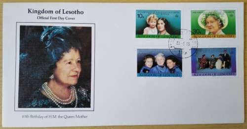 1985 Lesotho The 85th Anni. of the Birth of Q Elizabeth the Queen Mother-FDC-Cover