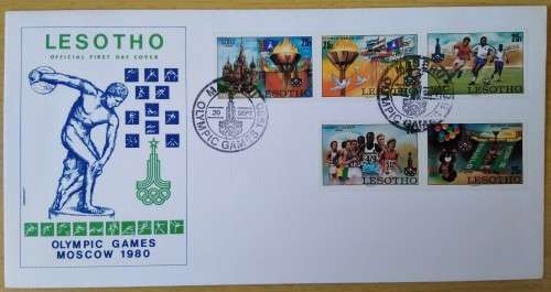 1980-Lesotho-Olympic Games - Moscow, USSR -FDC-Cover