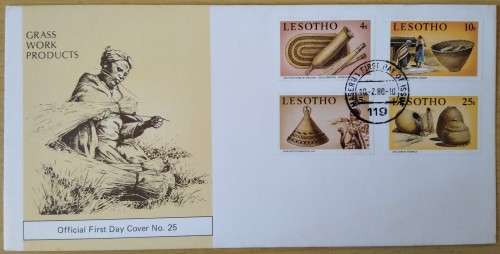1980-Lesotho 1980 Straw-braiding -Grass Work Products-FDC-Cover
