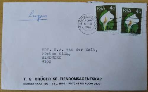 Domestic Mail-Postmark-1976-Potchefstroom