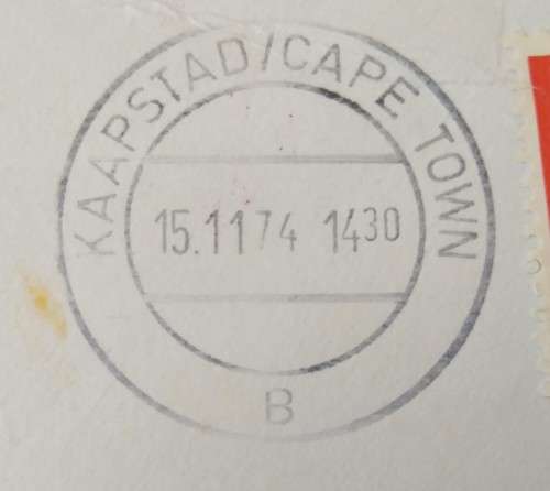Domestic Mail-Postmark-1974-Cape Town