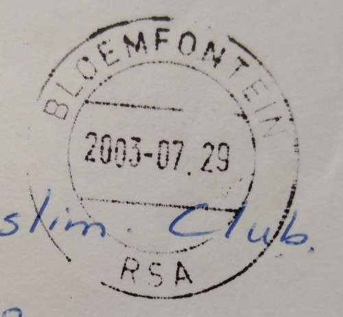 Domestic Mail-Cover-Postmark-2003-Bloemfontein