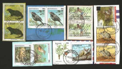 Botswana Grouping of Used Stamps on paper