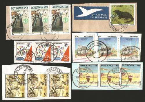 Botswana Grouping of Used Stamps on paper