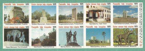 1979-MNH-RSA-Easter Stamps-Strip of 10-Monuments