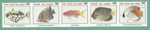 1985-MNH-RSA-Easter Stamps-Strip of 5-Fish