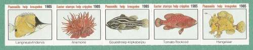 1985-MNH-RSA-Easter Stamps-Strip of 5-Fish