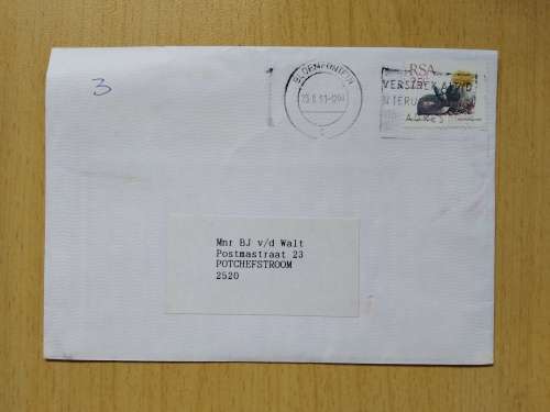 1991-Bloemfontein-Domestic Mail- Cover