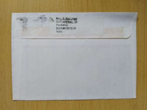 1991-Bloemfontein-Domestic Mail- Cover