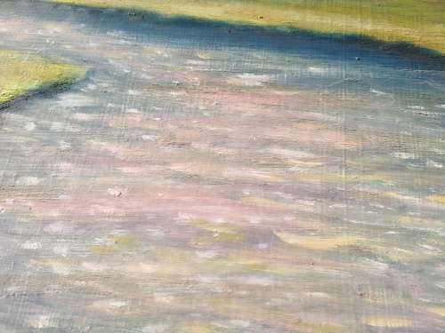 Oil Painting on Board-Mountain Scenery-Signed J.V.Timm `14