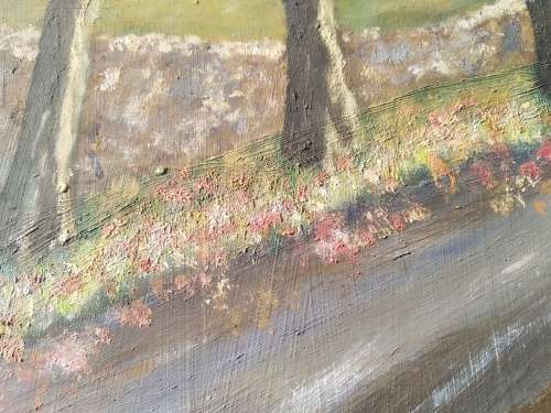 Oil Painting on Board-Woodland Scenery-Not signed.