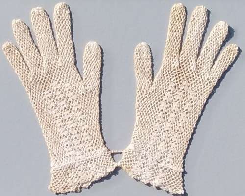 Framed Handmade Crochet Gloves-Wall Decor