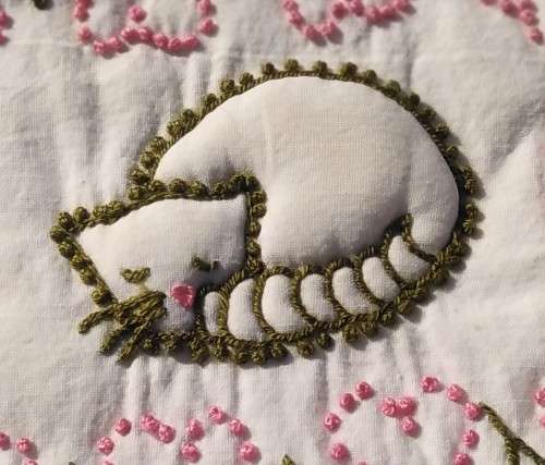 Framed Handmade Embroidery Cushion-Theme Cat-Wall Decor