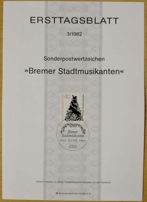 1982-First Day Sheet-Germany A Fairytale of the Grimms Brothers