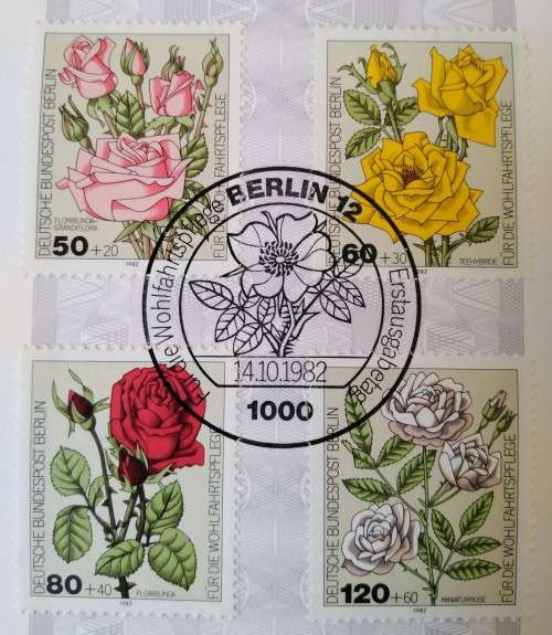 1982-First Day Sheet-Berlin Charity Stamps - Roses