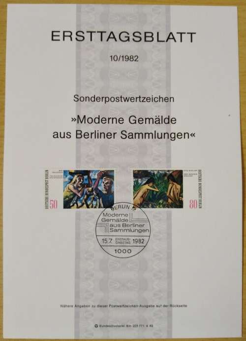 1982-First Day Sheet-Berlin Paintings
