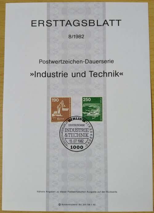 1982-First Day Sheet- Berlin Industry and Technology