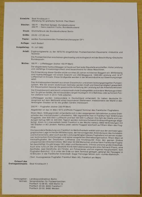 1982-First Day Sheet- Berlin Industry and Technology