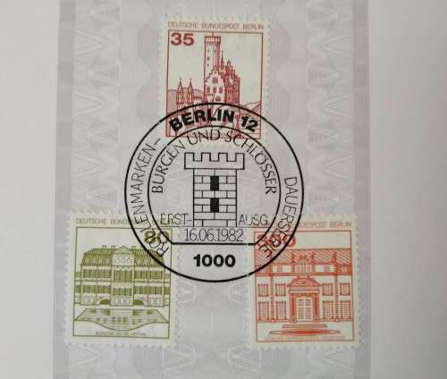 1982-First Day Sheet-Berlin Castles and Palaces