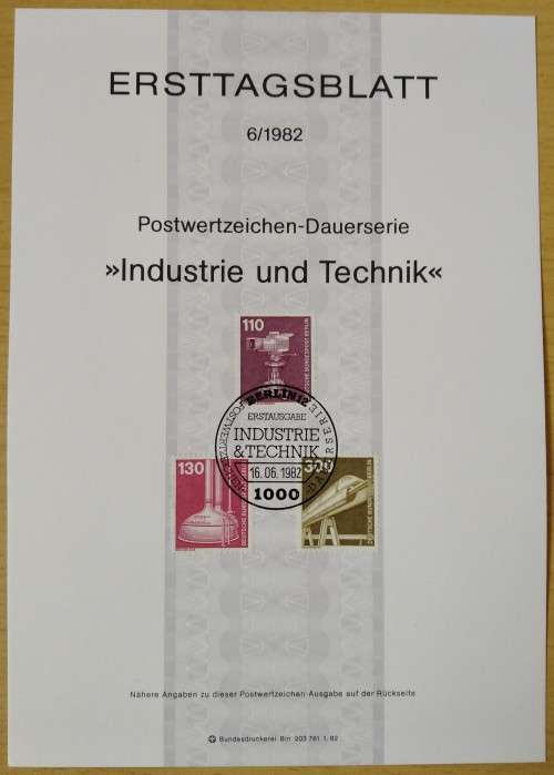 1982-First Day Sheet-Berlin Industry and Technology