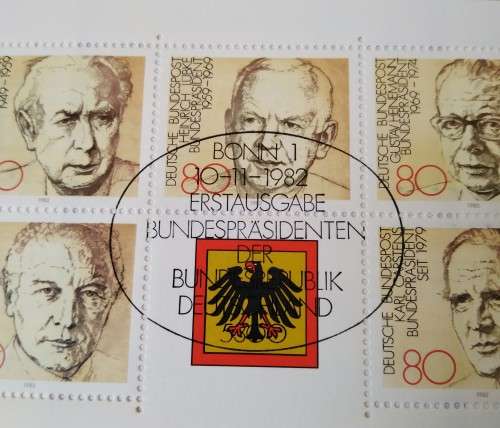 1982-First Day Sheet-Germany Presidents of the Federal Republic M/S