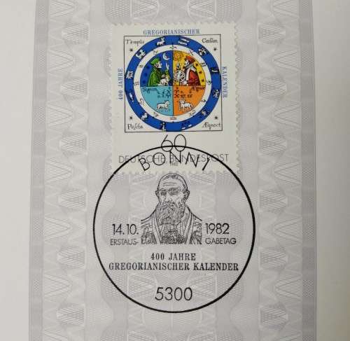 1982-First Day Sheet-Germany The 400th Anniversary of the Gregorian Calendar