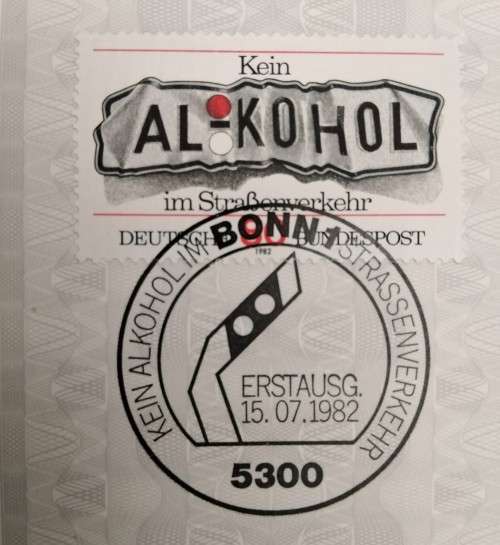 1982-First Day Sheet-Germany Information About Alcohol and Traffic
