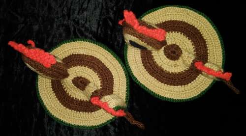 Hand knitted pair of Potholders/Oven Mittens