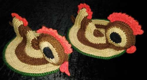 Hand knitted pair of Potholders/Oven Mittens