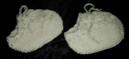 Handmade White Christening Jacket & Booties for Newborn