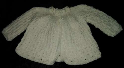 Handmade White Christening Jacket & Booties for Newborn