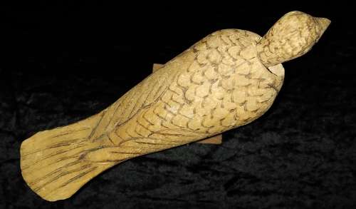 Pair Bobbin-head Handcrafted Wood and Cork Birds