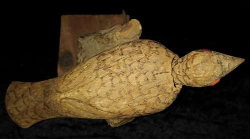 Pair Bobbin-head Handcrafted Wood and Cork Birds