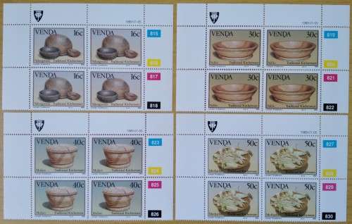 1989-Venda-MNH-Traditional Kitchenware-Control Blocks-SACC 184-187