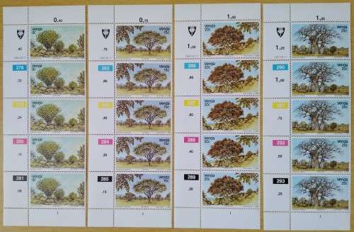 1982-Venda-MNH-Indigenous Trees-Control Blocks-SACC 63-66.