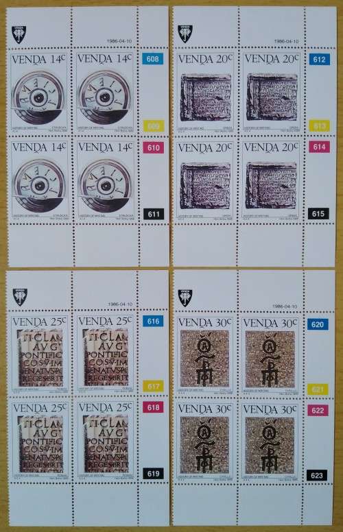 1986-Venda-MNH-History of Writing-Control Blocks-SACC 139-142