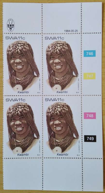 1984-SWA-MNH-Traditional Headdresses-Control Blocks-SACC 439