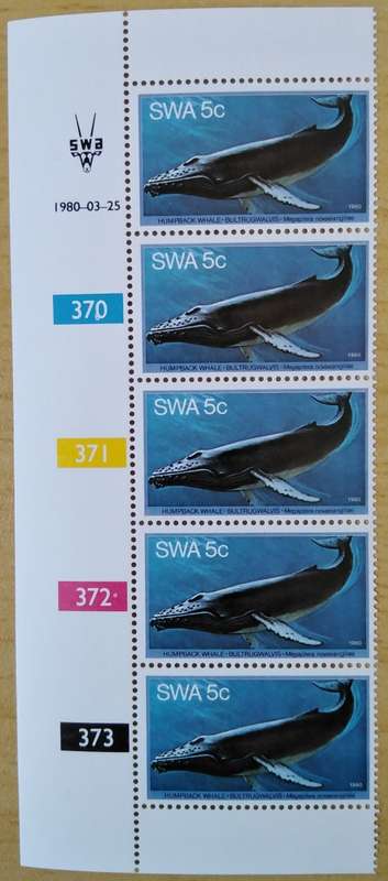 1980-SWA-MNH-Whales-5c-Control Block-SACC 348.