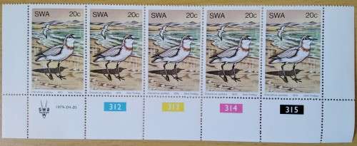 1979-SWA-MNH-Water Birds-20c-Control Block-SACC 341.