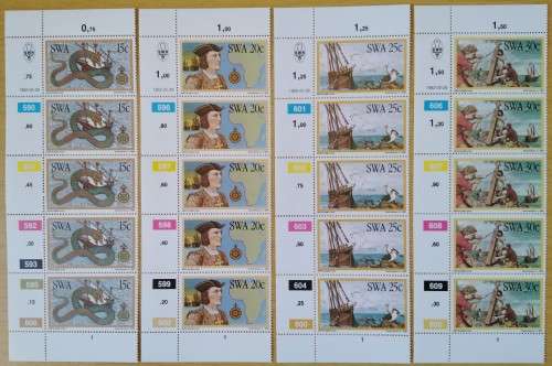 1982-SWA-MNH-Discoverers of S.W.A.-Control Blocks-SACC 403-406.