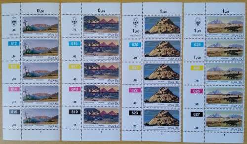 1982-SWA-MNH-Mountains of S.W.A.-Control Blocks-SACC 407-410.