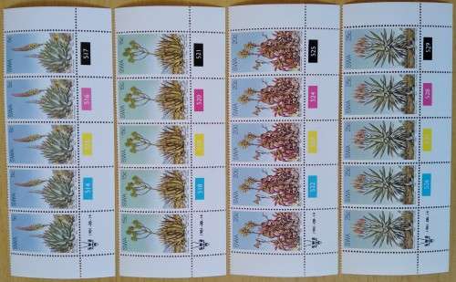 1981-SWA-MNH-Aloes-Control Blocks-SACC 386-389.