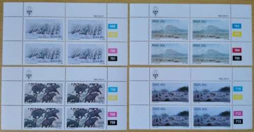 1983-SWA-MNH-South West African Painters-Control Blocks-SACC 424-427.