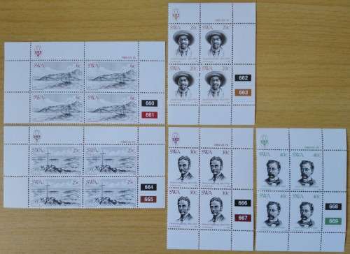 1983-SWA-MNH-Centenary of Luderitz-Control Blocks-SACC 415-419.