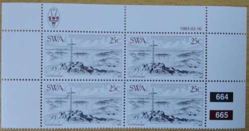 1983-SWA-MNH-Centenary of Luderitz-25c-Control Block-SACC 417.